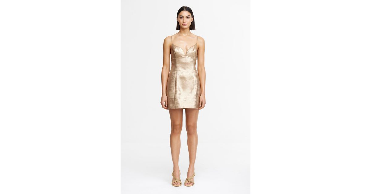 Acler Bartin Mini Dress For Cotton Polyester Blend in Natural | Lyst