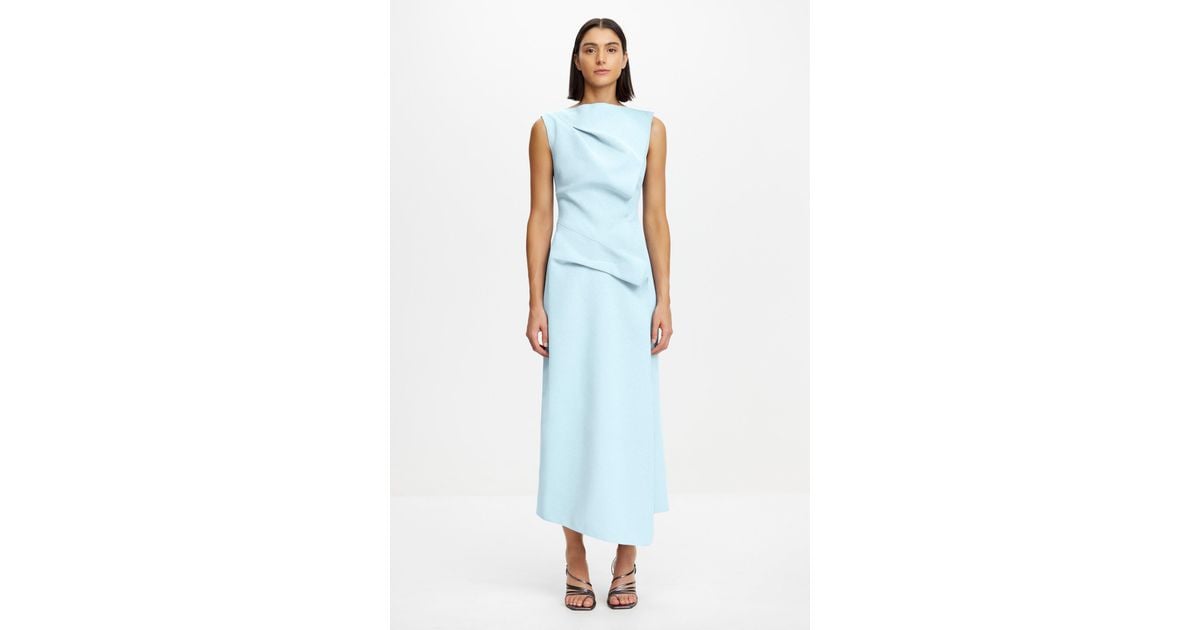 knee length dresses for ladies Acler Normanhll Midi Dress in Bluebell, Size 6 AU