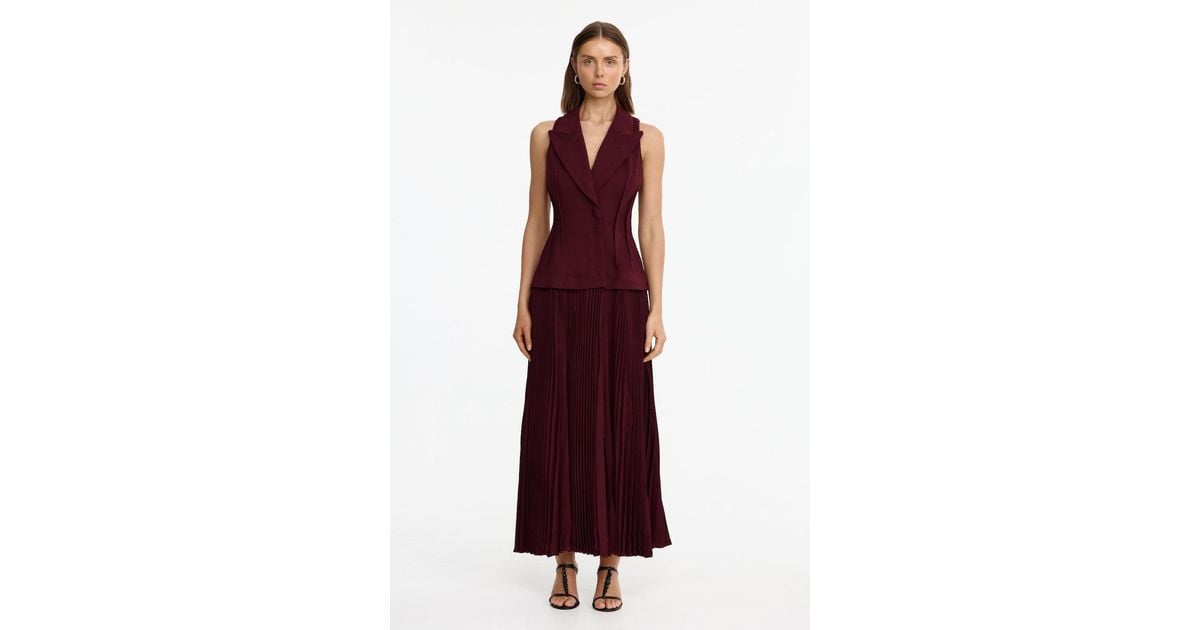 White Pleated Pleated Womens Dress Style Cheat Women's Brown Waistcoat  Pleated Midi Dress