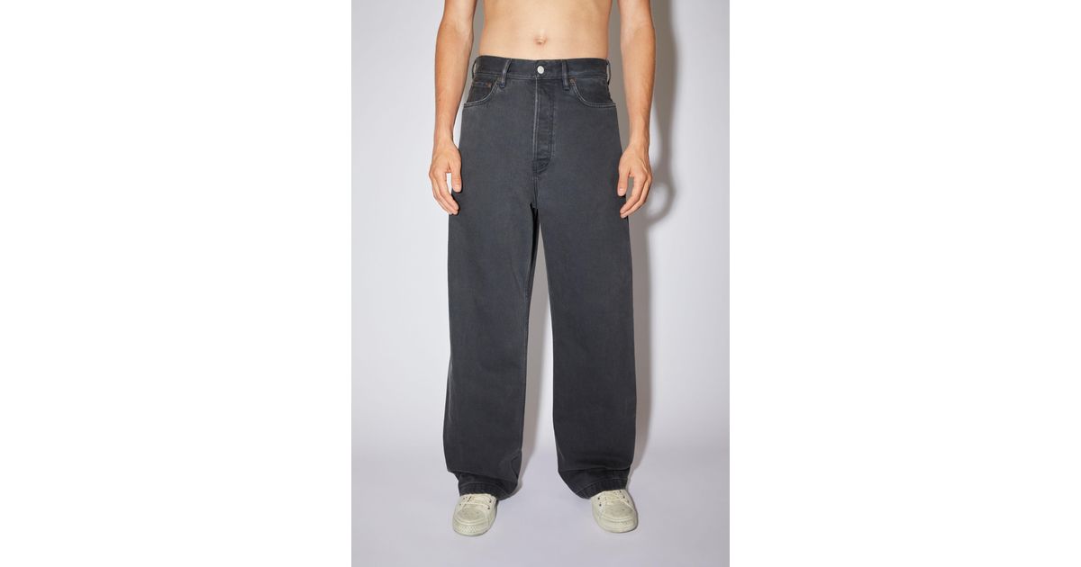 Acne Studios 1989 Faded Black Loose Fit Jeans in Gray | Lyst