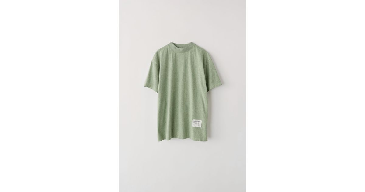 Download Acne Studios Fn-wn-tshi000117 Green Melange Mock Neck T ...