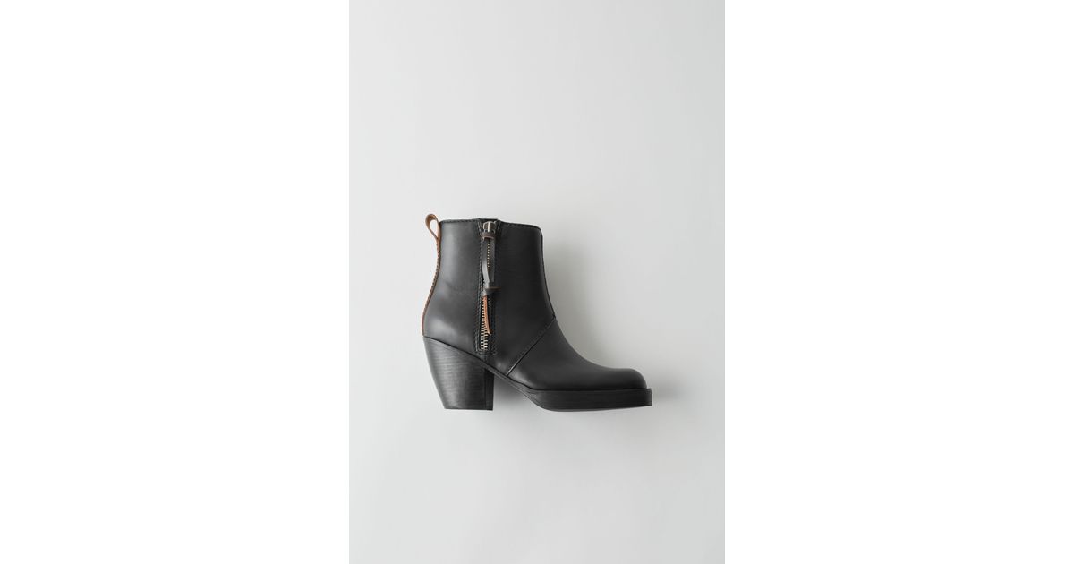 acne stacked heel boot