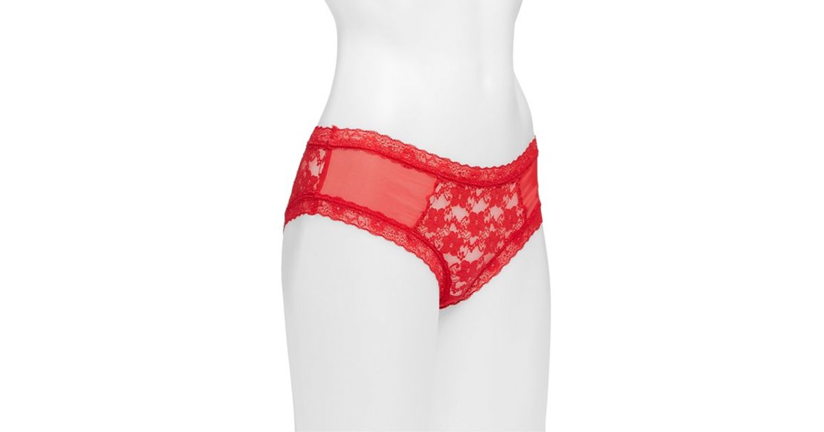 Honeydew Intimates 'mia' Lace Open Gusset Briefs in Red Lyst