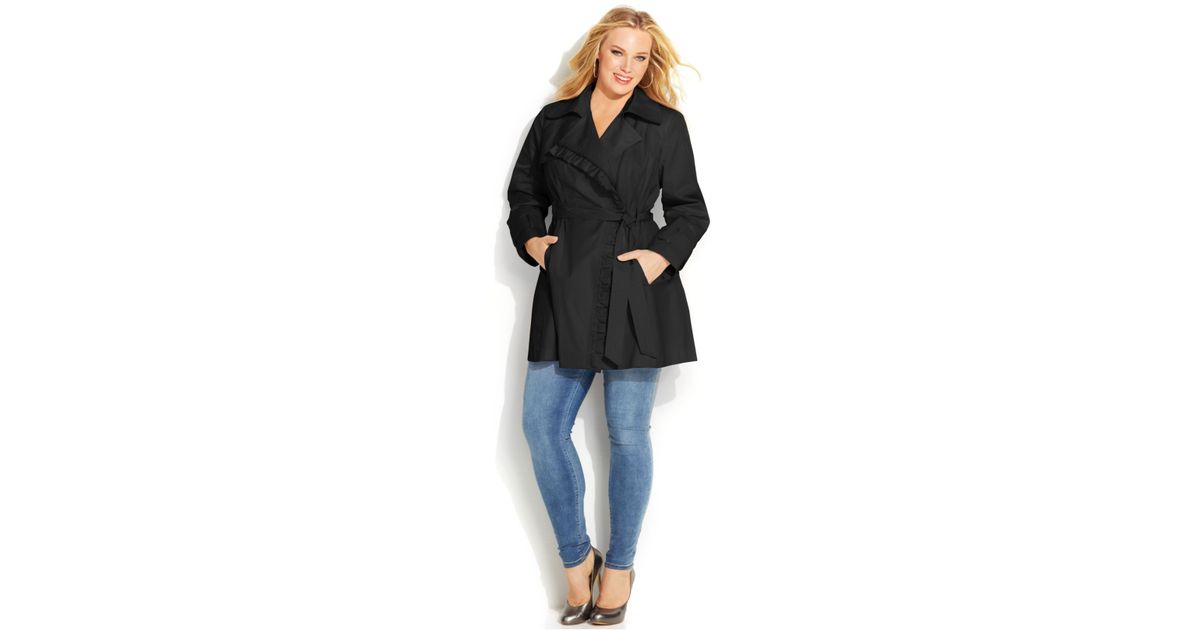 plus size ruffle coat