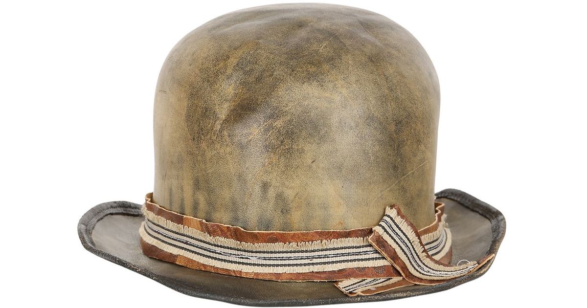 leather derby hat