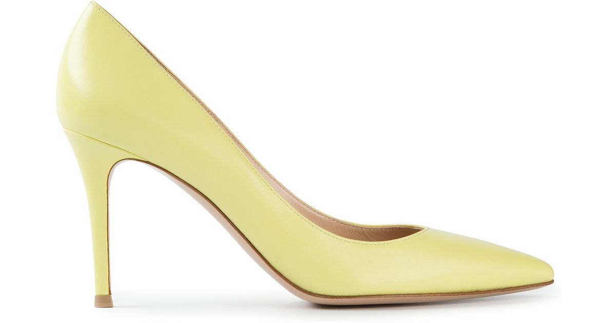 gianvito rossi yellow pumps