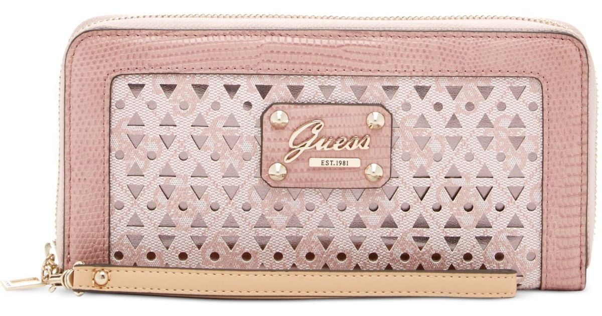 light pink guess wallet