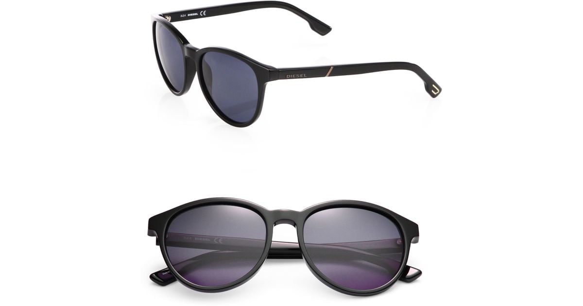 DIESEL 54Mm Oversized Vintage Round Sunglasses in Black for Men