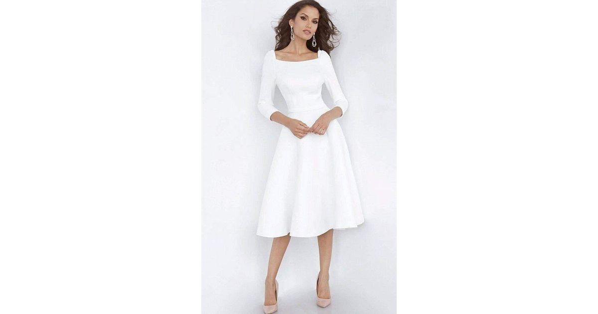 Jovani Square-neck-a-line-cocktail 