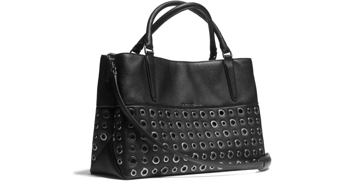 COACH The Grommets Soft Borough Bag in Pebbled Leather in Antique