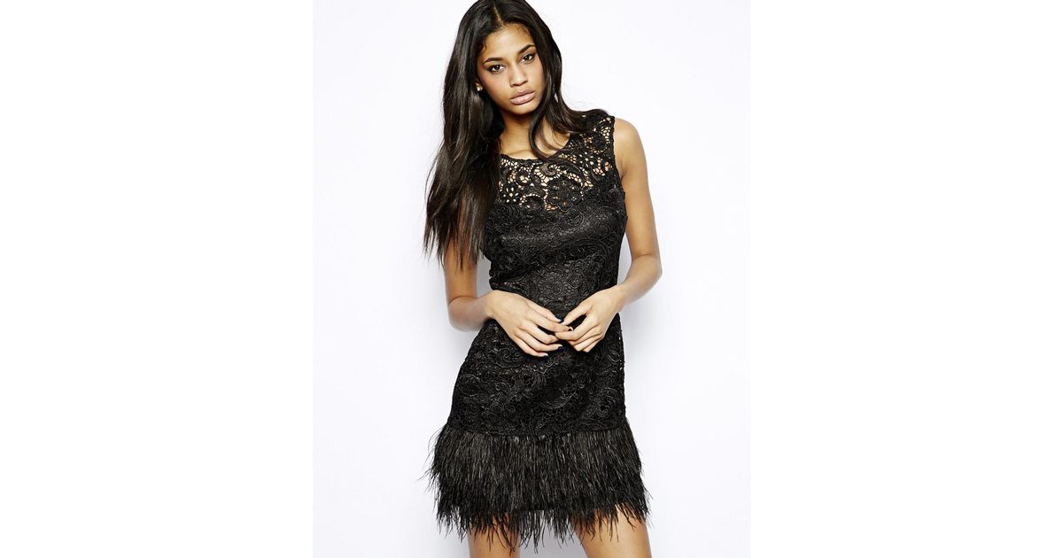 lipsy vip sequin feather hem bodycon dress