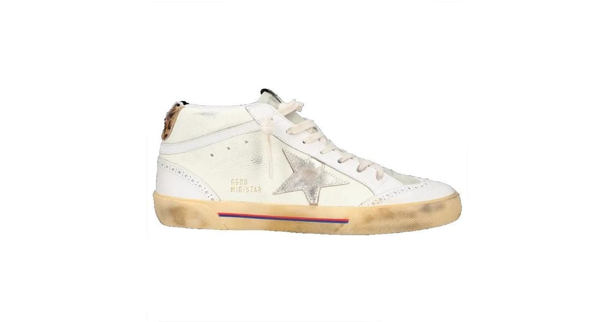 Golden Goose Mid Star Drummed Leather Upper Laminated Star Leather Cream  Ice White Platgmf00122.f003221.15375 for Men | Lyst