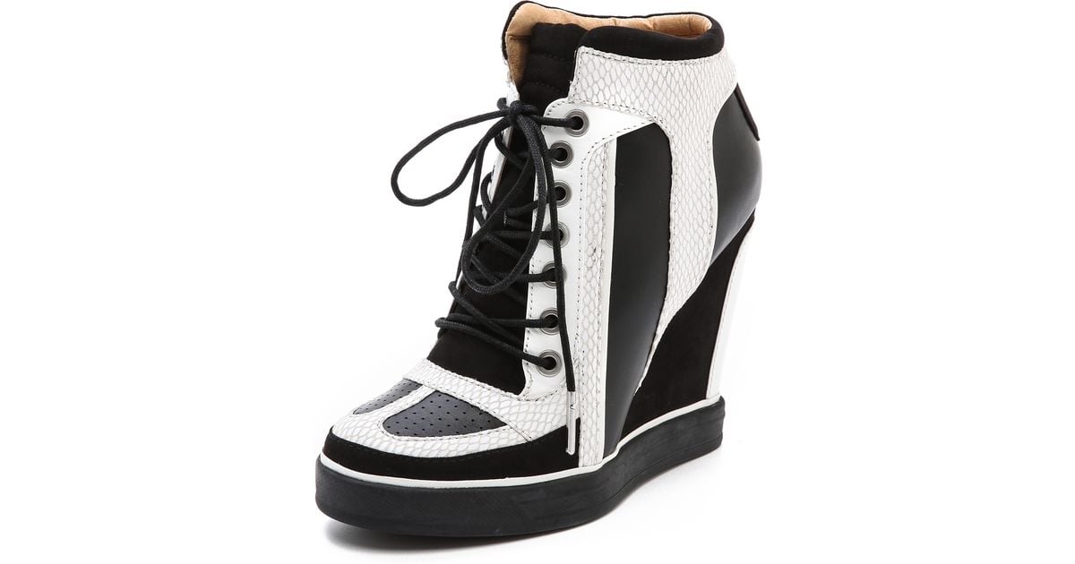 L.A.M.B. Summer Lace Up Wedge Sneakers 
