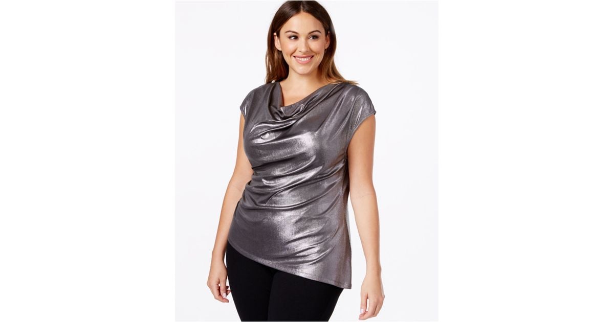 silver plus size top