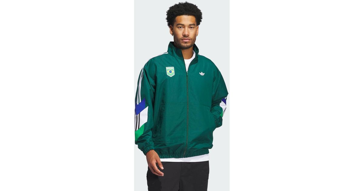 adidas Brasil Power Of Three Track Jacket in Green for Men