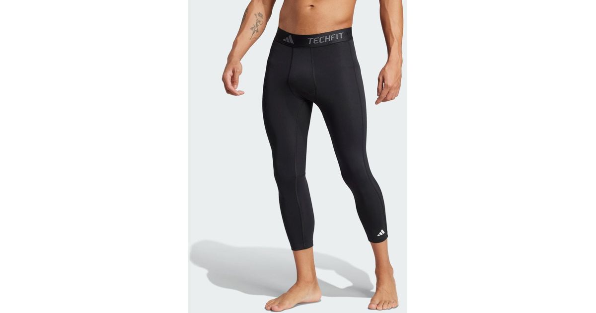 adidas Techfit Compression Training 3/4 Tights in Black for Men | Lyst UK