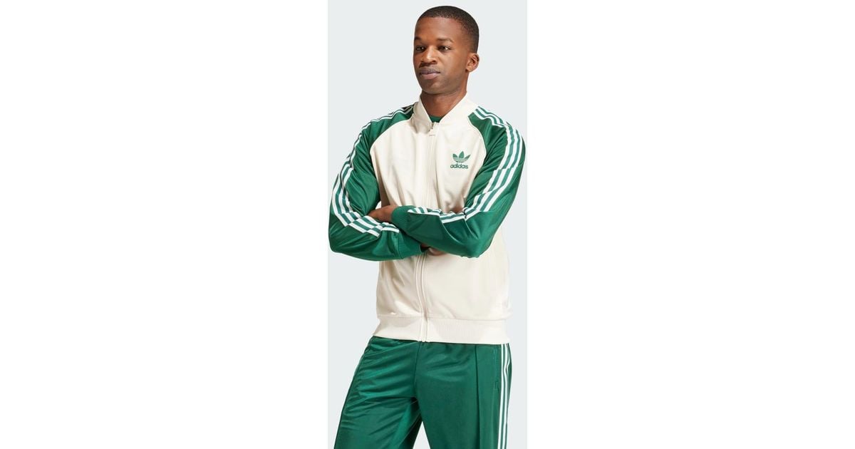 Adidas Sst Track Mens Green Adidas Track Jacket Wonder White Sst