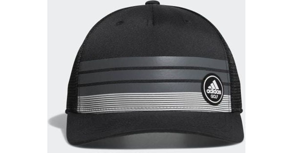 adidas stripe trucker hat