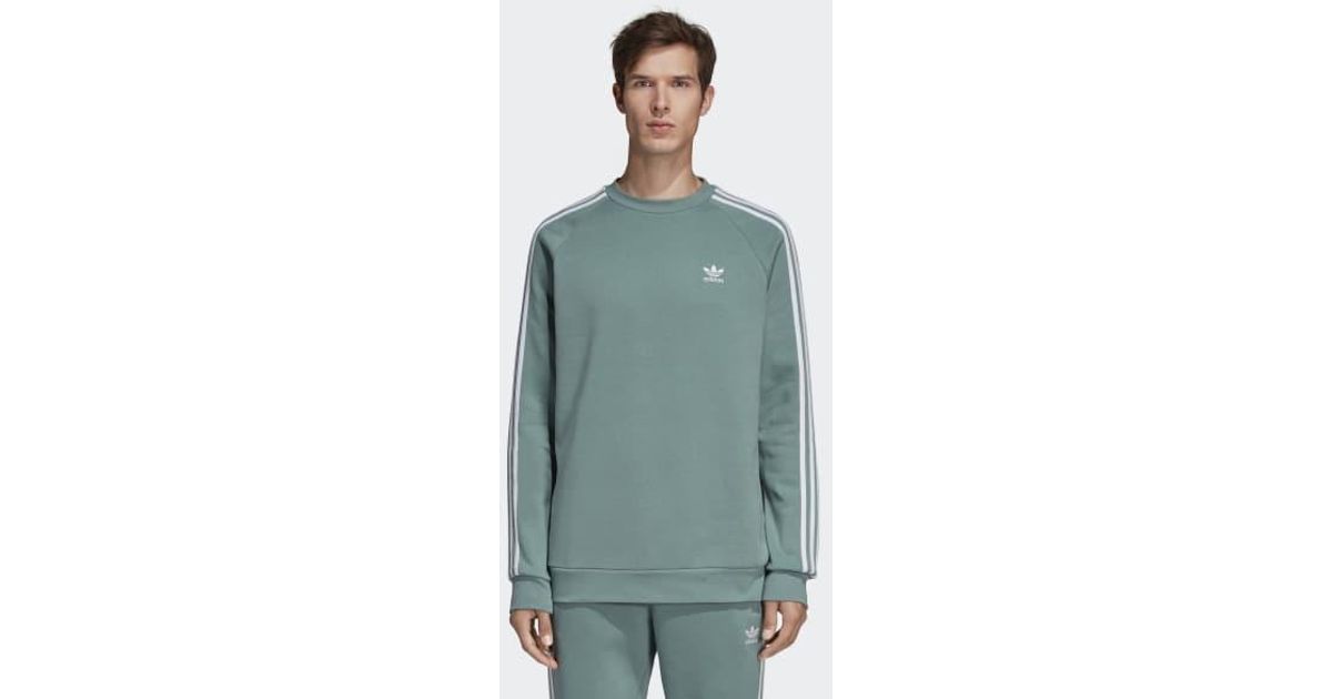 adidas 3 stripe crew neck sweatshirt