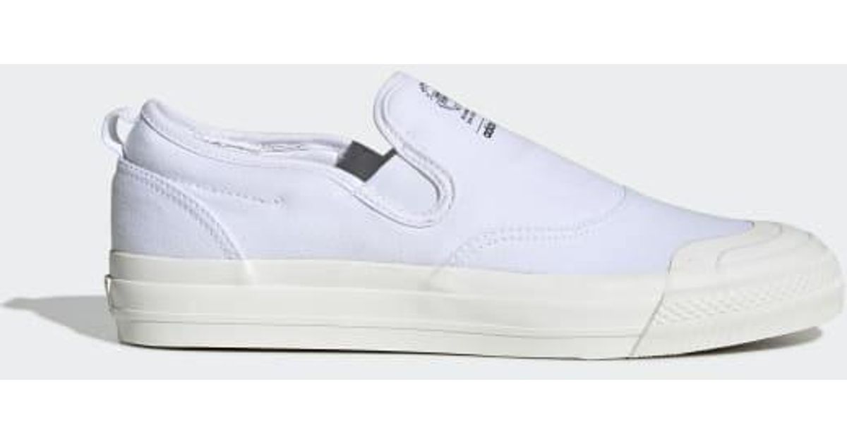 adidas nizza slip on white