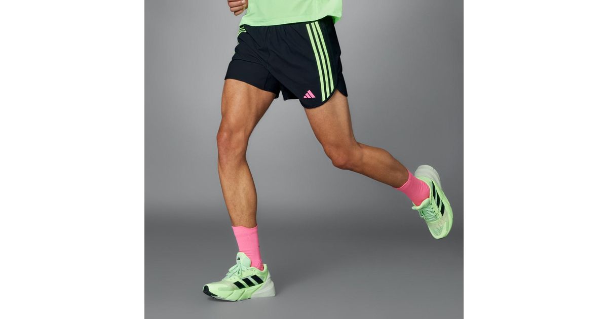 adidas Own The Run 3 stripes Shorts in Blue for Men Lyst UK