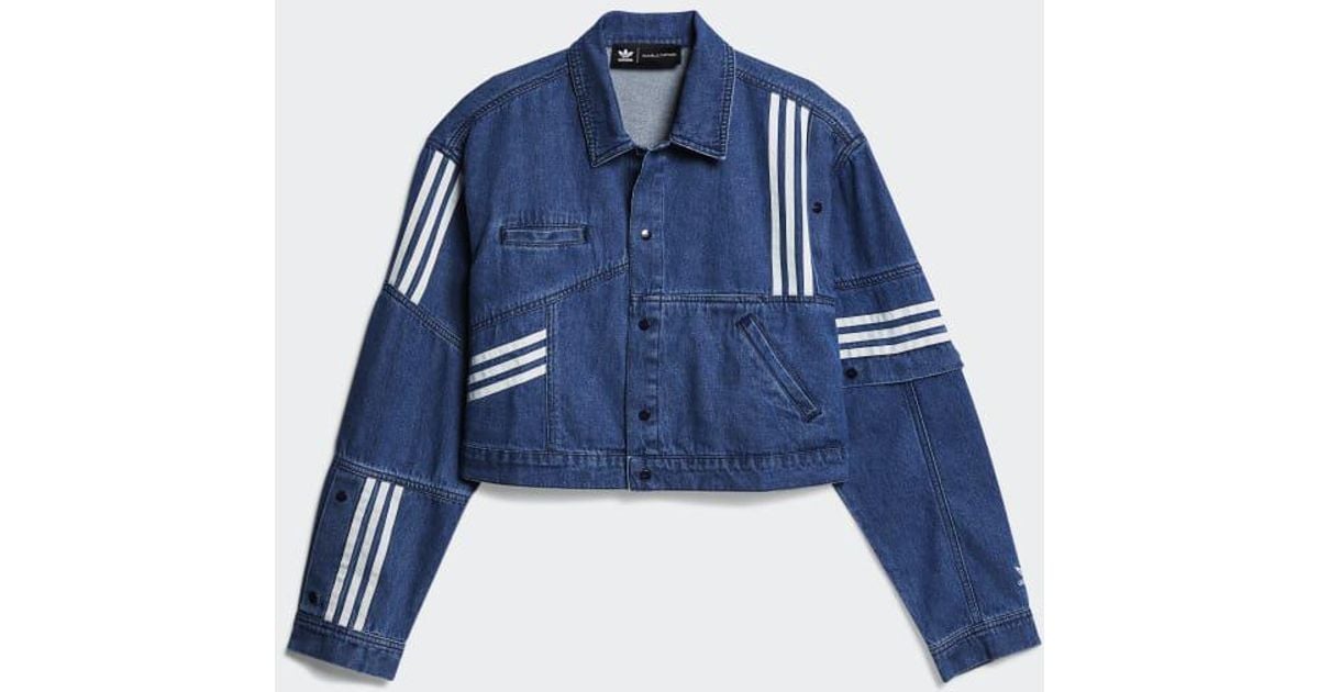 jean jacket with adidas pants