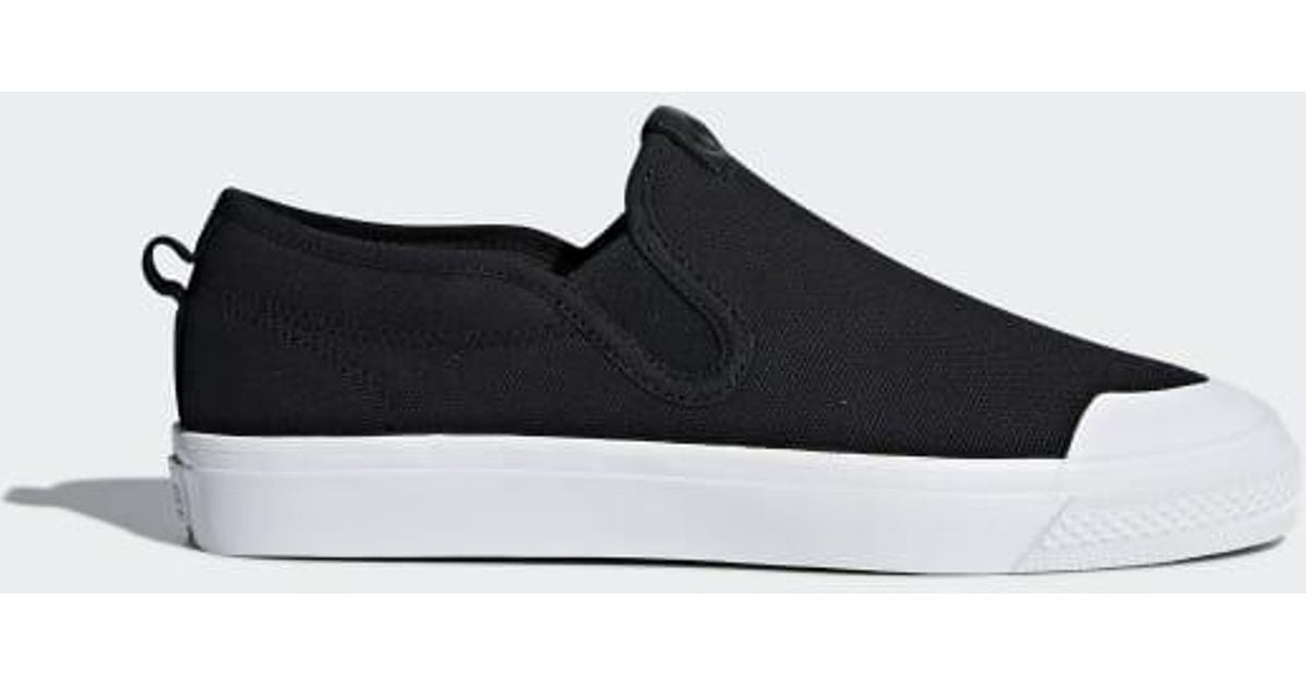 adidas Canvas Nizza Slip-on Shoes in Black for Men | Lyst