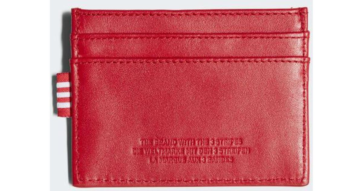 adidas Leather Cardholder in Red - Lyst