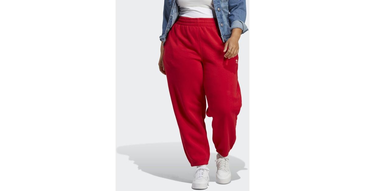 adidas Essentials Fleece Joggers (plus Size) in Red