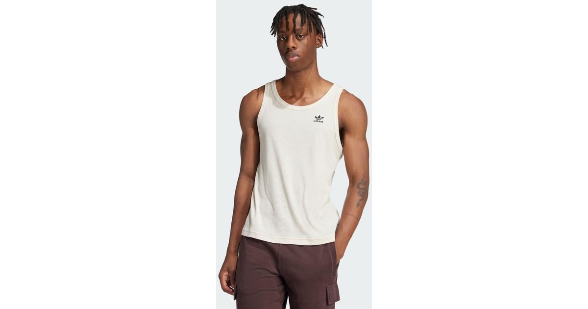 Canotta Trefoil Essentials da Uomo di adidas in Bianco Lyst