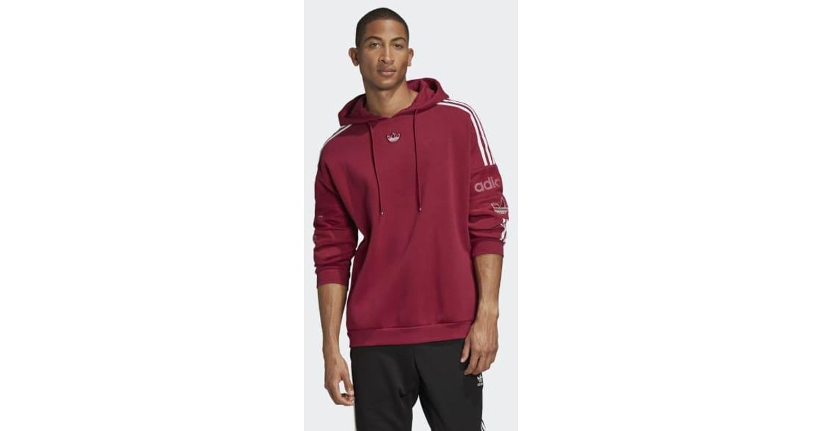 adidas trefoil hoodie maroon