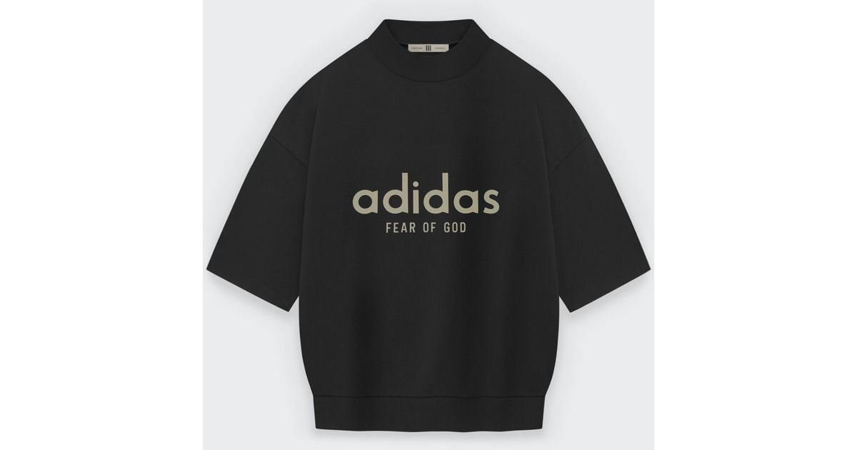 Adidas Black Fear Of God Athletics Heavy Jersey 3 4 Mock T shirt for men