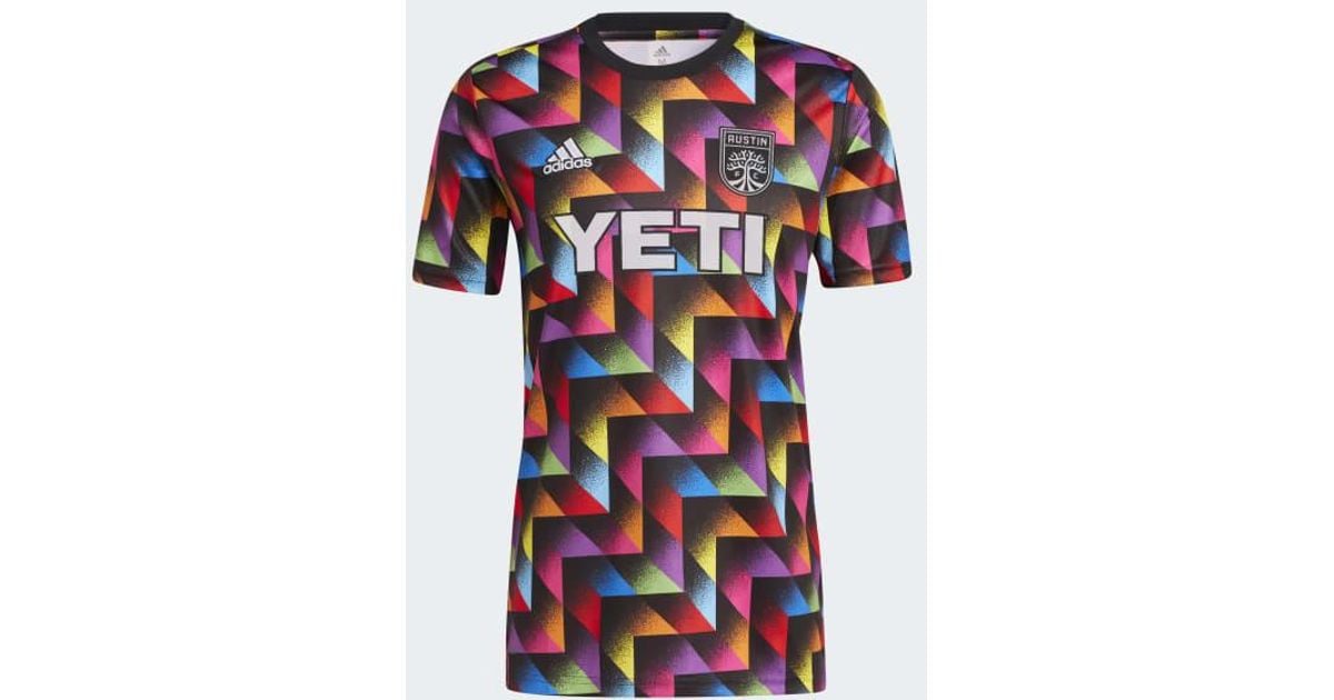 adidas Synthetic Austin Fc Pride Prematch Jersey in Black for Men Lyst
