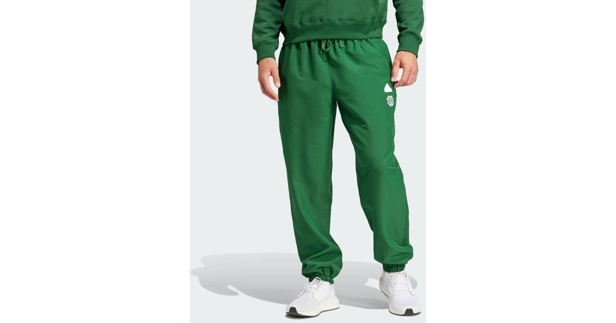 adidas Celtic Fc Lfstlr Woven Tracksuit Bottoms in Green for Men Lyst UK