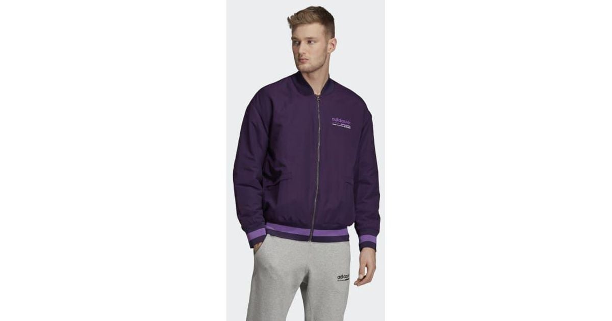 Kaval Padded Varsity Jacket in Purple 