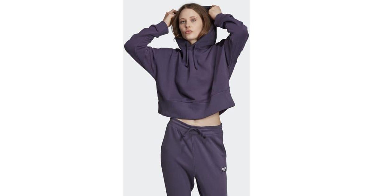adidas purple cropped hoodie