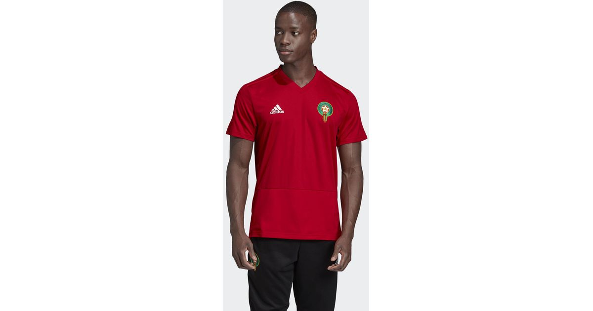 Poner a prueba o probar meteorito hilo Camiseta entrenamiento Marruecos adidas de hombre de color Rojo | Lyst