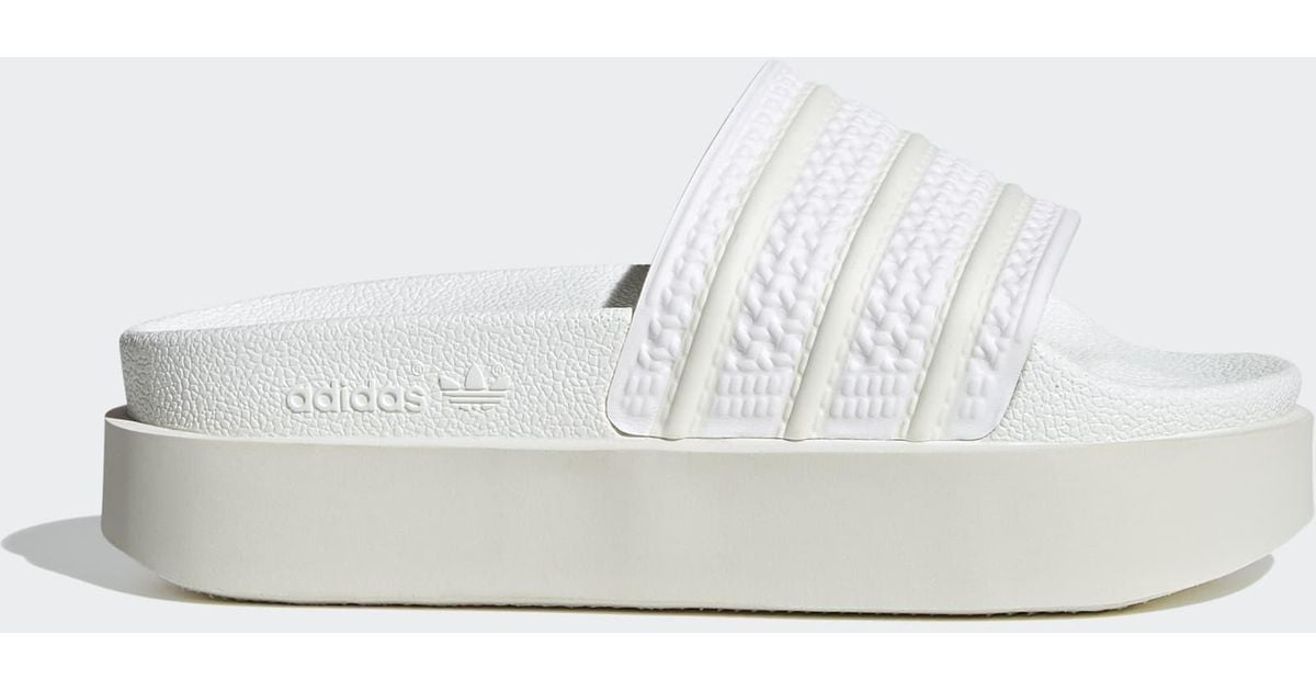 adidas Synthetic Adilette Bonega Slides in White Lyst UK