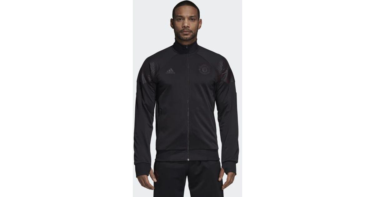 adidas Rubber Manchester United Icon Track Jacket in Black for Men Lyst