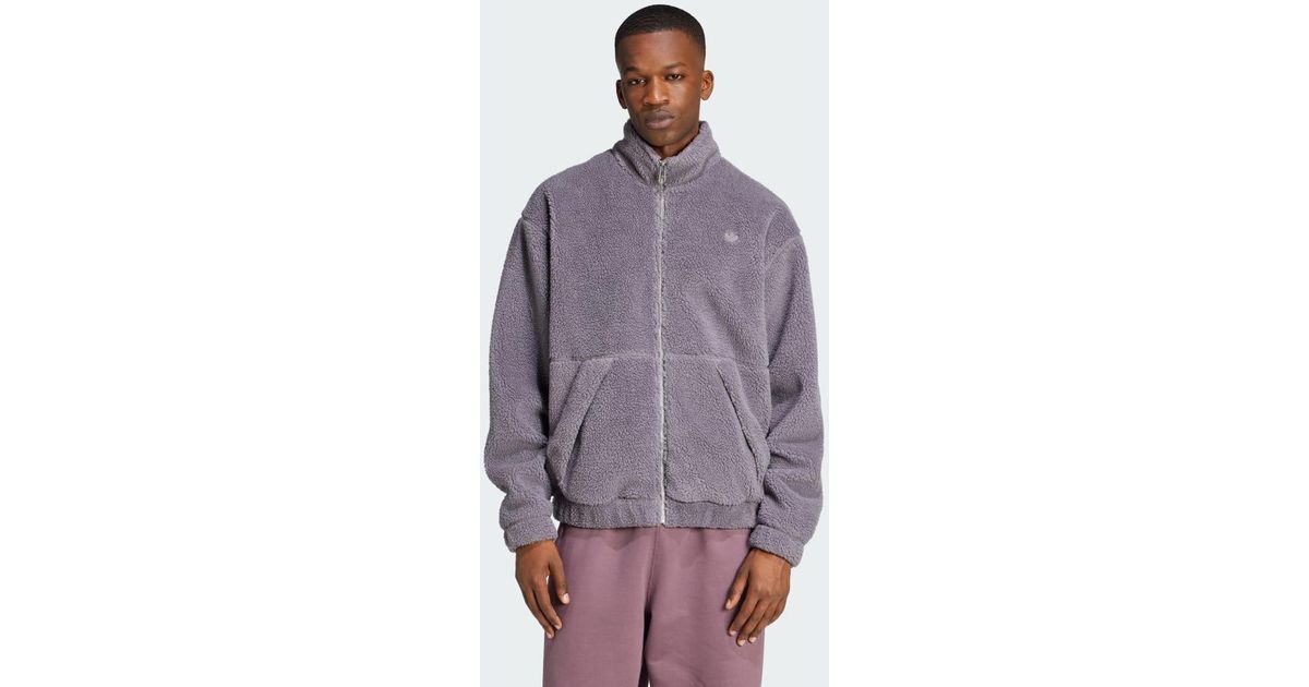 adidas Premium Essentials Polar Fleece Full Zip Sweatshirt in Purple for Men Lyst UK