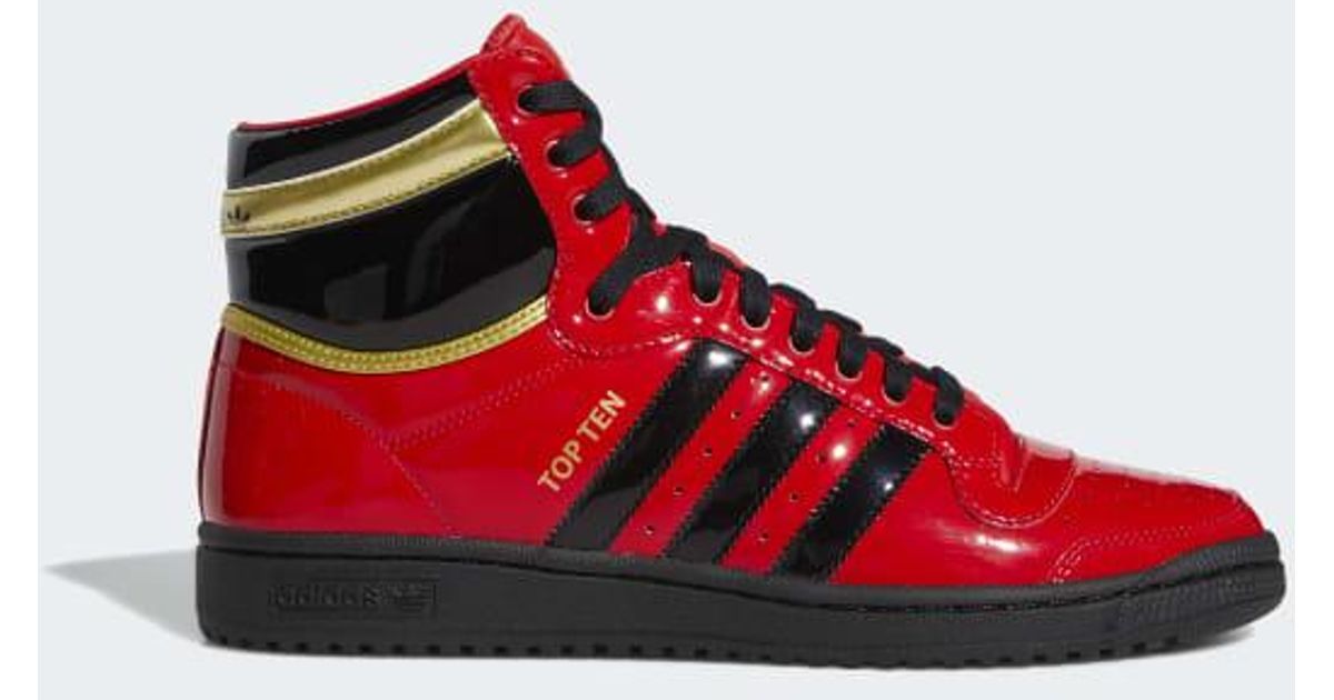 adidas Lace Top Ten Hi Shoes in Red for Men | Lyst