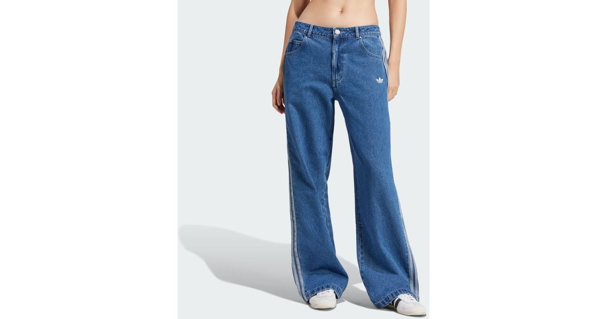 adidas Adicolor Denim 3-Stripes Track Pants in Blue | Lyst UK