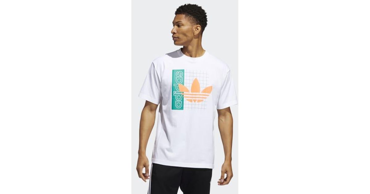 adidas trefoil tee white
