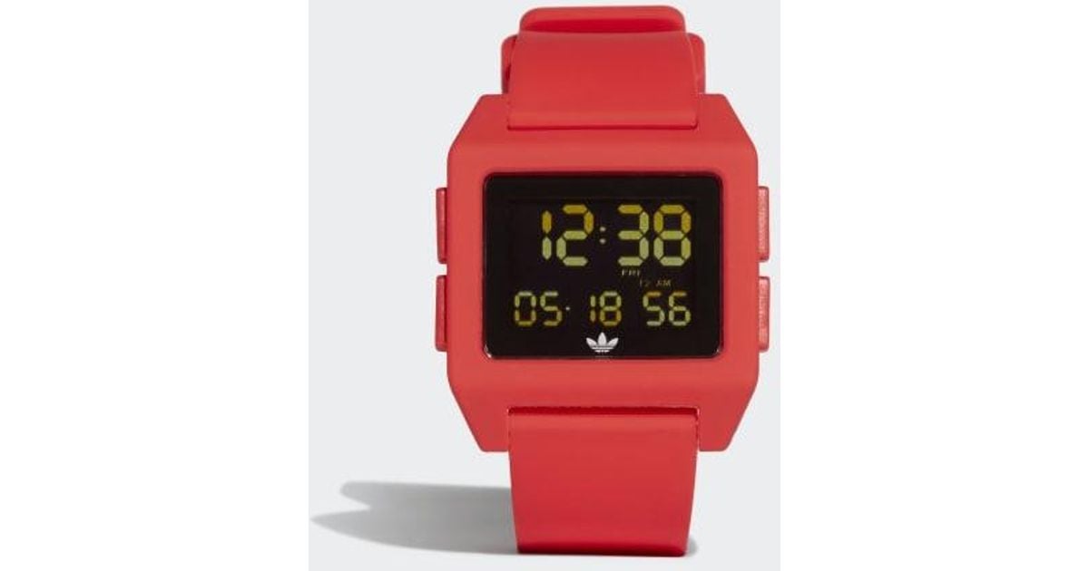 adidas red watch