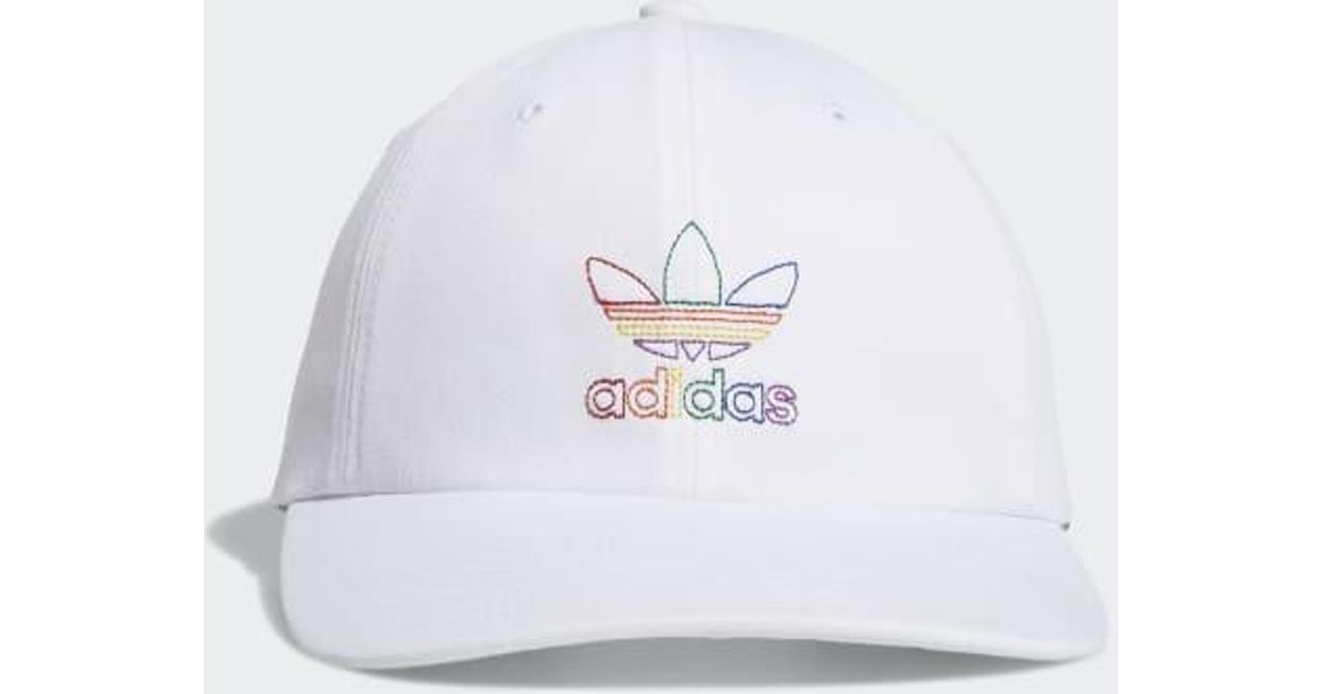 adidas Unstructured Pride Hat in White 