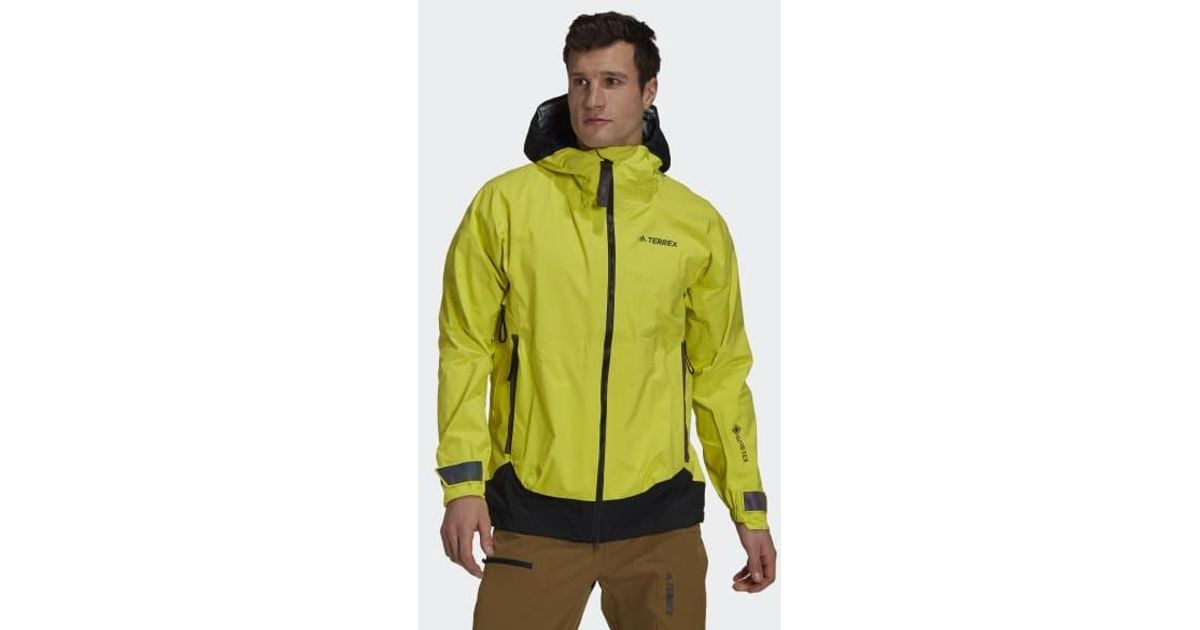 adidas Synthetic Terrex Myshelter Gore-tex Active Rain Jacket in Yellow for Men - Lyst