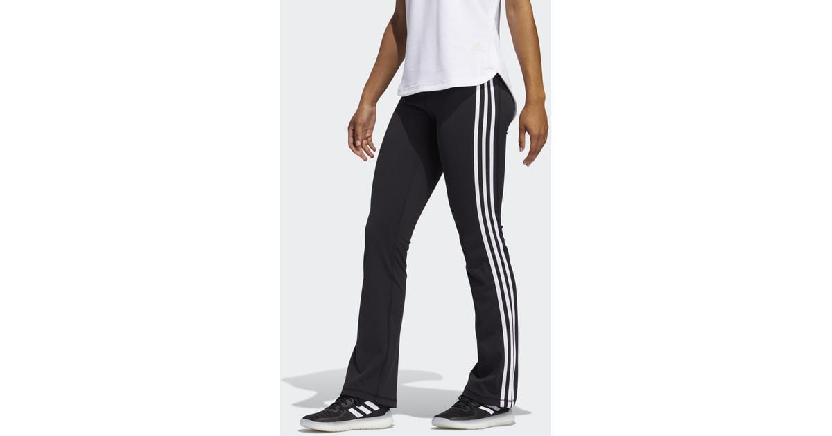 adidas Brushed 3-stripes Bootcut Joggers in Black | Lyst UK