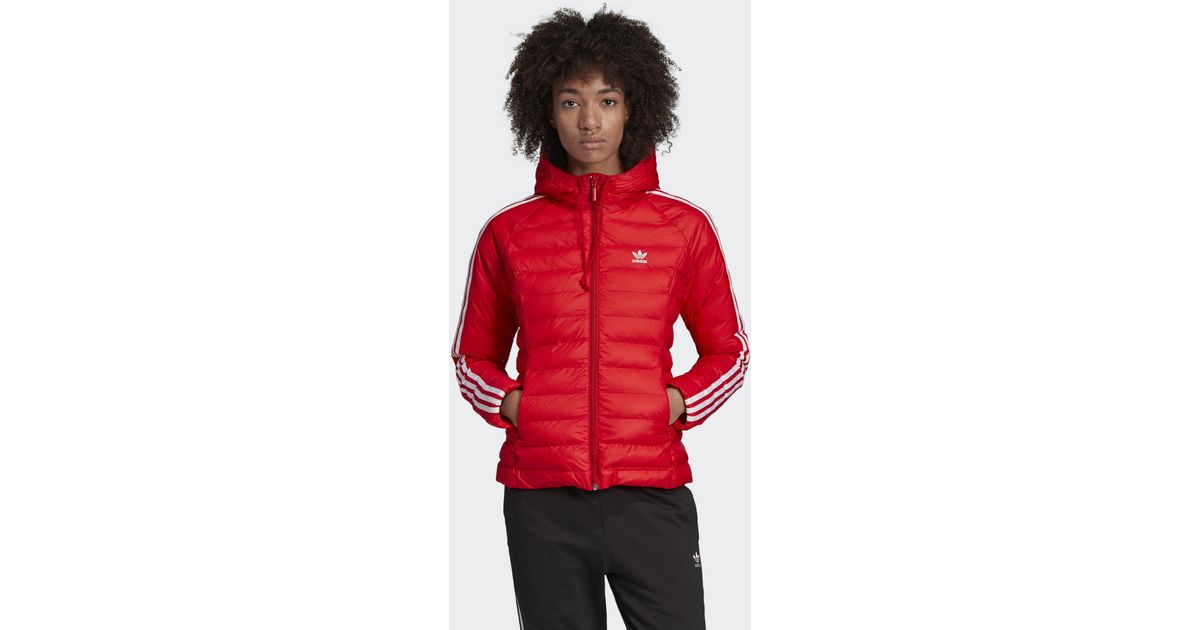 adidas slim jacket red