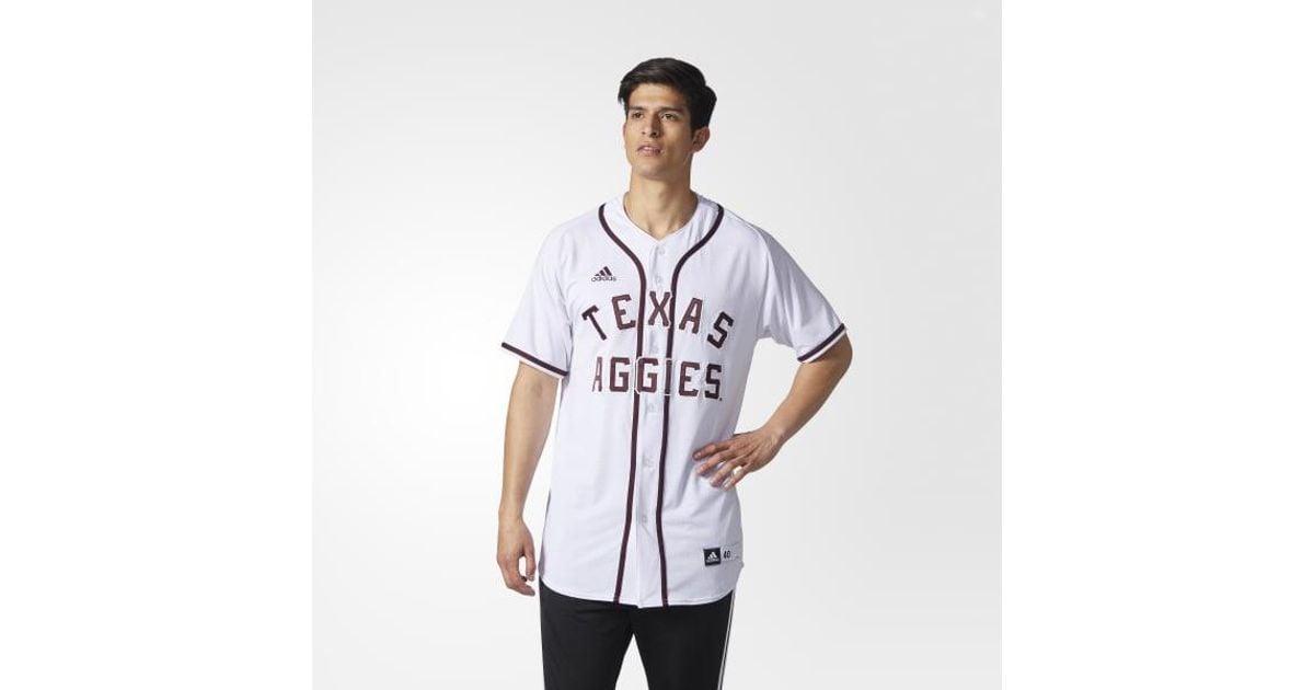 adidas Synthetic Aggies Authentic Baseball Jersey in White for Men Lyst