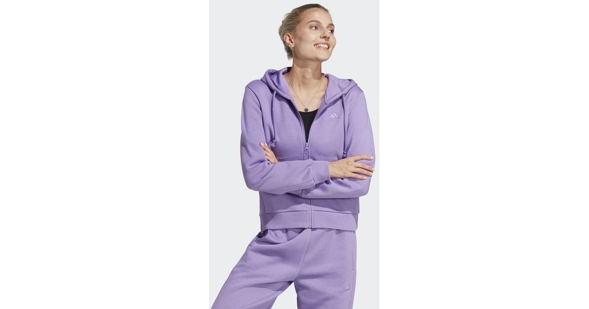 Veste à capuche entièrement zippée en molleton ALL SZN adidas en coloris  Violet | Lyst